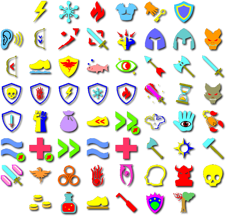 Colored Skyui Active Effect Icons (785x738), Png Download