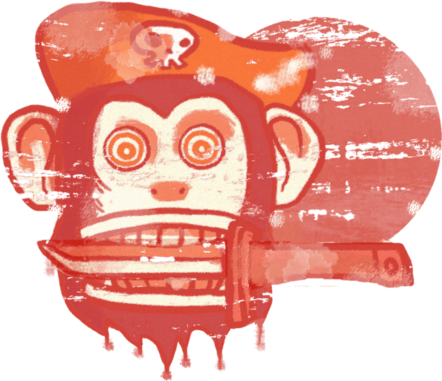 Space Pirate Monkey Grafitti Remix - Illustration (730x873), Png Download