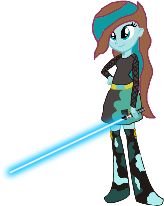 Gamer Sketch Eg With Her Lightsaber By Motownwarrior01 - Mlp Equestria Girls Starwars (642x804), Png Download