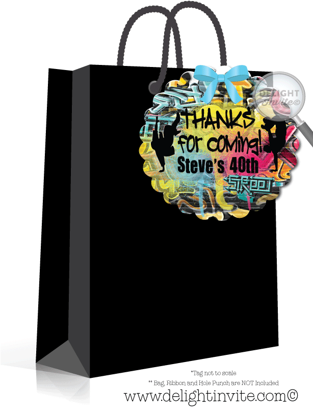 80's 90's Hip Hop Graffiti Birthday Favor Tag [di-464ft] - Hip Hop Birthday Giveaway (613x822), Png Download
