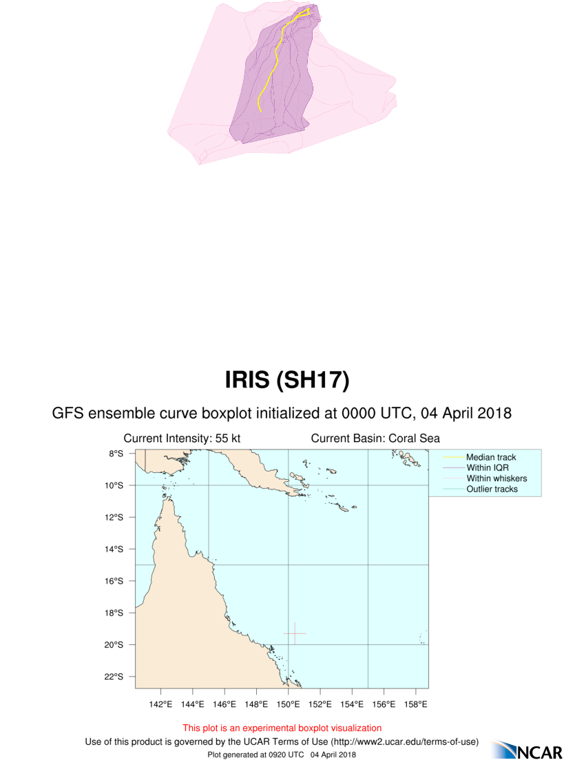 Ash17 2018040400 Eps Track Gefs Boxplot Late - Map (819x1104), Png Download