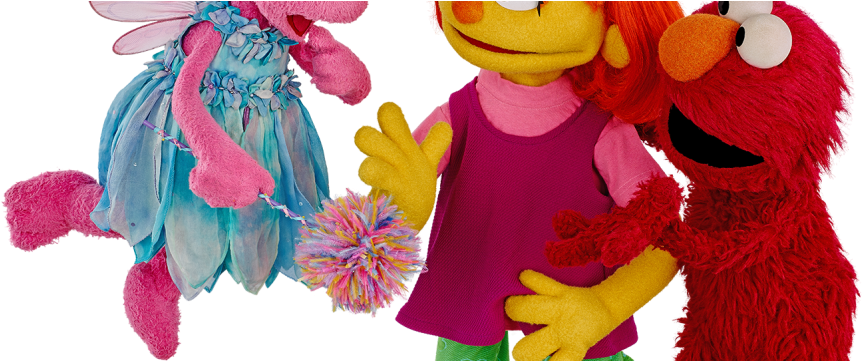 Abby Julia Elmo Sesame Workshop 002 - New Sesame Street Character (998x360), Png Download