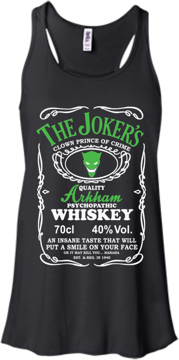 The Joker Arkham Ladies Tee - Bella + Canvas Ladies' Flowy Racerback Tank B8800 (1155x1155), Png Download