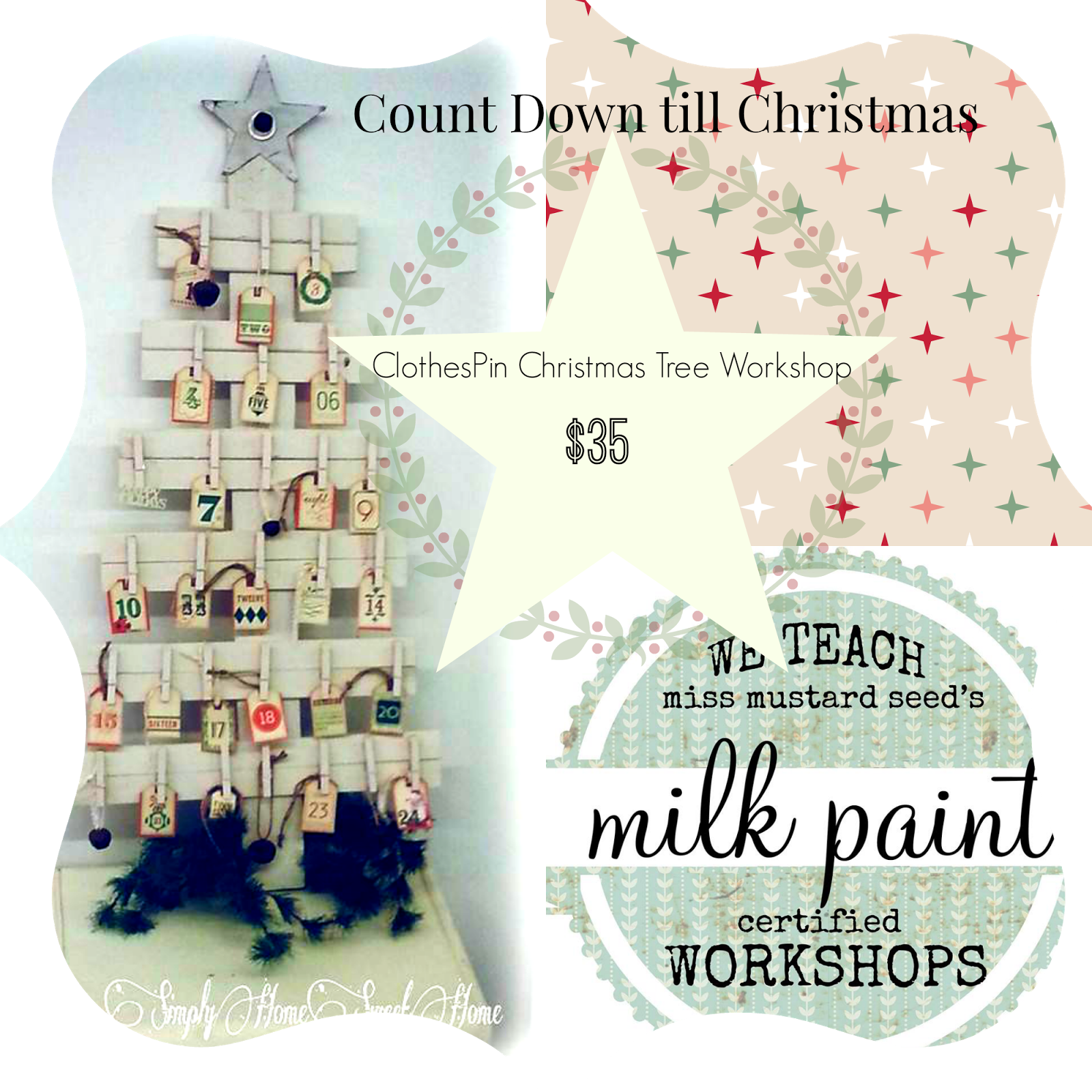 Rustic Clothes Pin Christmas Tree Workshop - Christmas Tree (1600x1600), Png Download