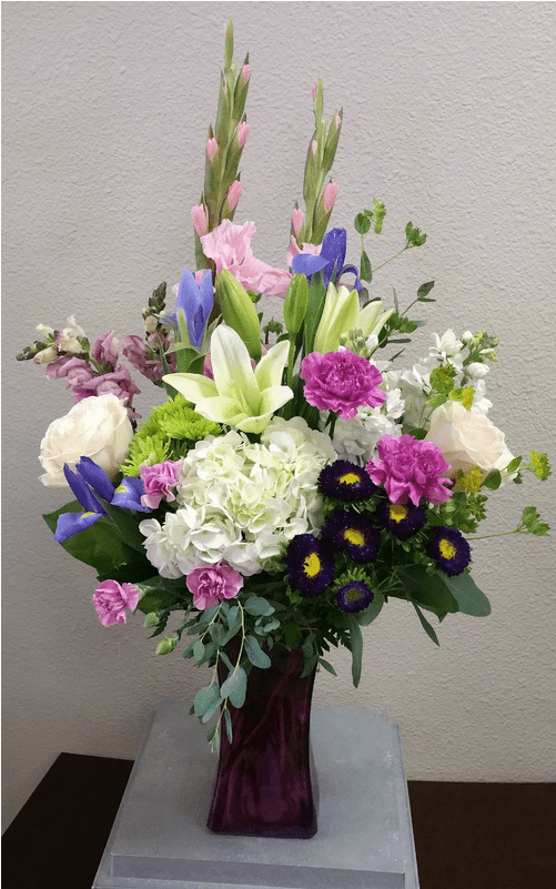 Magnificent Arrangement With Roses, Lilies, Gladiolus, - Bouquet (800x800), Png Download