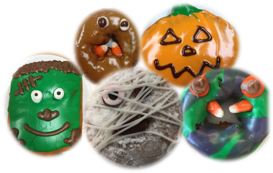 Halloween Donuts - Grouped - Chocolate (980x606), Png Download