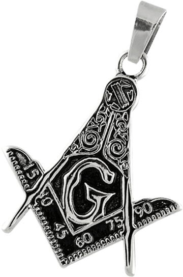 Masonic Square And Compass Pendant - Locket (555x555), Png Download