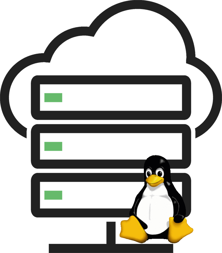 Linux Hosting Clipart Penguin - Cloud Server Icon Png (750x855), Png Download