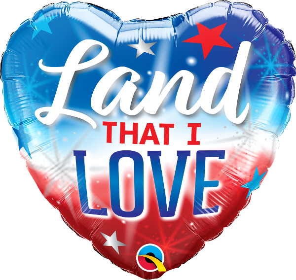 18" Heart Land That I Love Foil Balloon - Balloon (600x568), Png Download