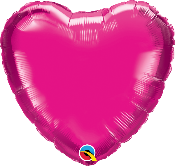 Magenta Heart Shaped 18'' Foil Decorator Balloon - Balloon (600x568), Png Download