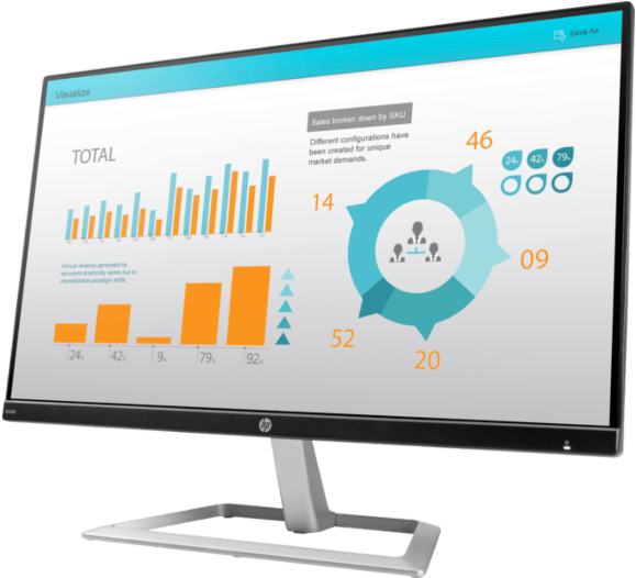 Left Facing - Hp N240 23.8 Inch Monitor (700x525), Png Download