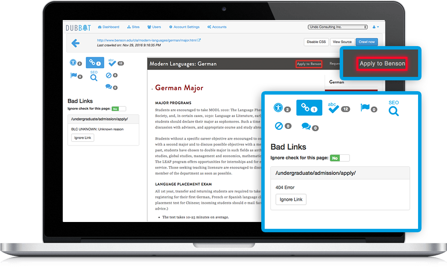 Dubbot Broken Link Identifier - Blackboard Course Management (912x551), Png Download