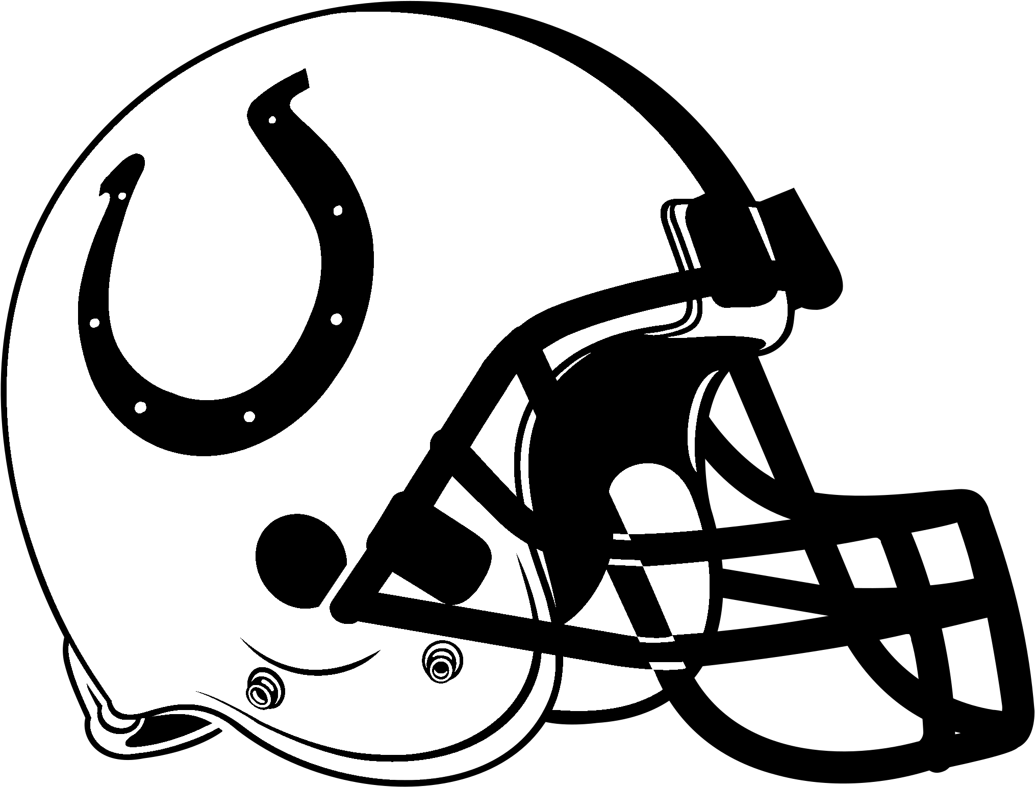 Indianapolis Colts Logo Black And Ahite - Louisiana Monroe Football Helmet (2400x2400), Png Download