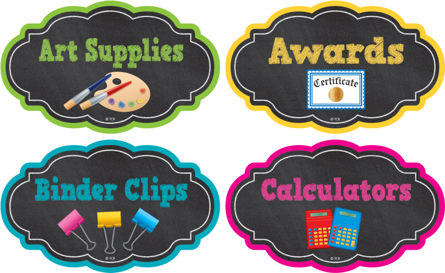 Tcr3515 Chalkboard Brights Supply Labels Image - Label (900x900), Png Download