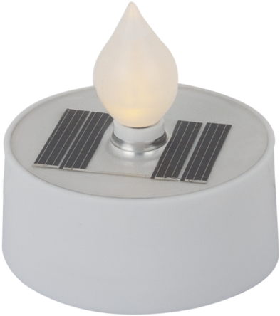 Solarleuchte Kunststoff Weiß, 1xled - Flame (600x590), Png Download