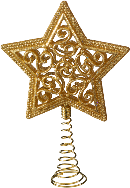 Tree Topper Star With Glitter, Gold - Sparkle Black Stars (472x700), Png Download