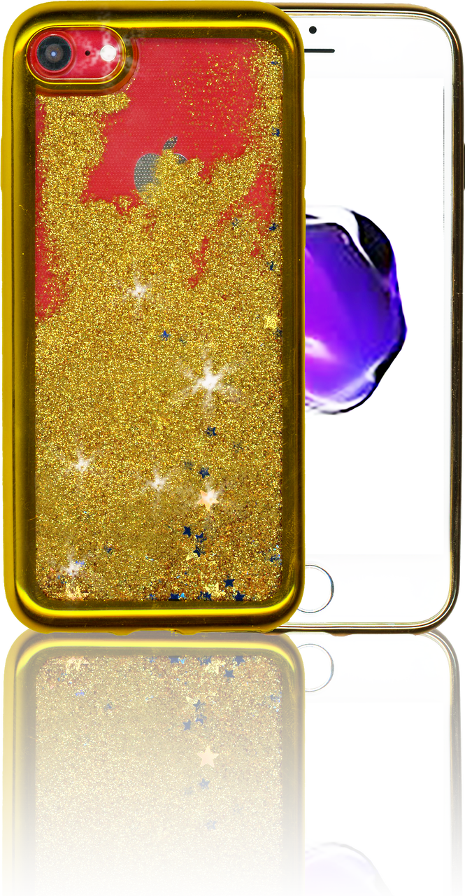 Iphone 8/7 Mm Electroplated Glitter Case With Stars - Glitter (665x1280), Png Download