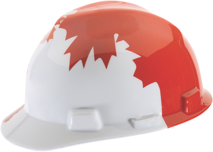 Msa Safety Msa-10050613 White Maple Leaf Hard Hat - Canada Construction Helmet (746x535), Png Download