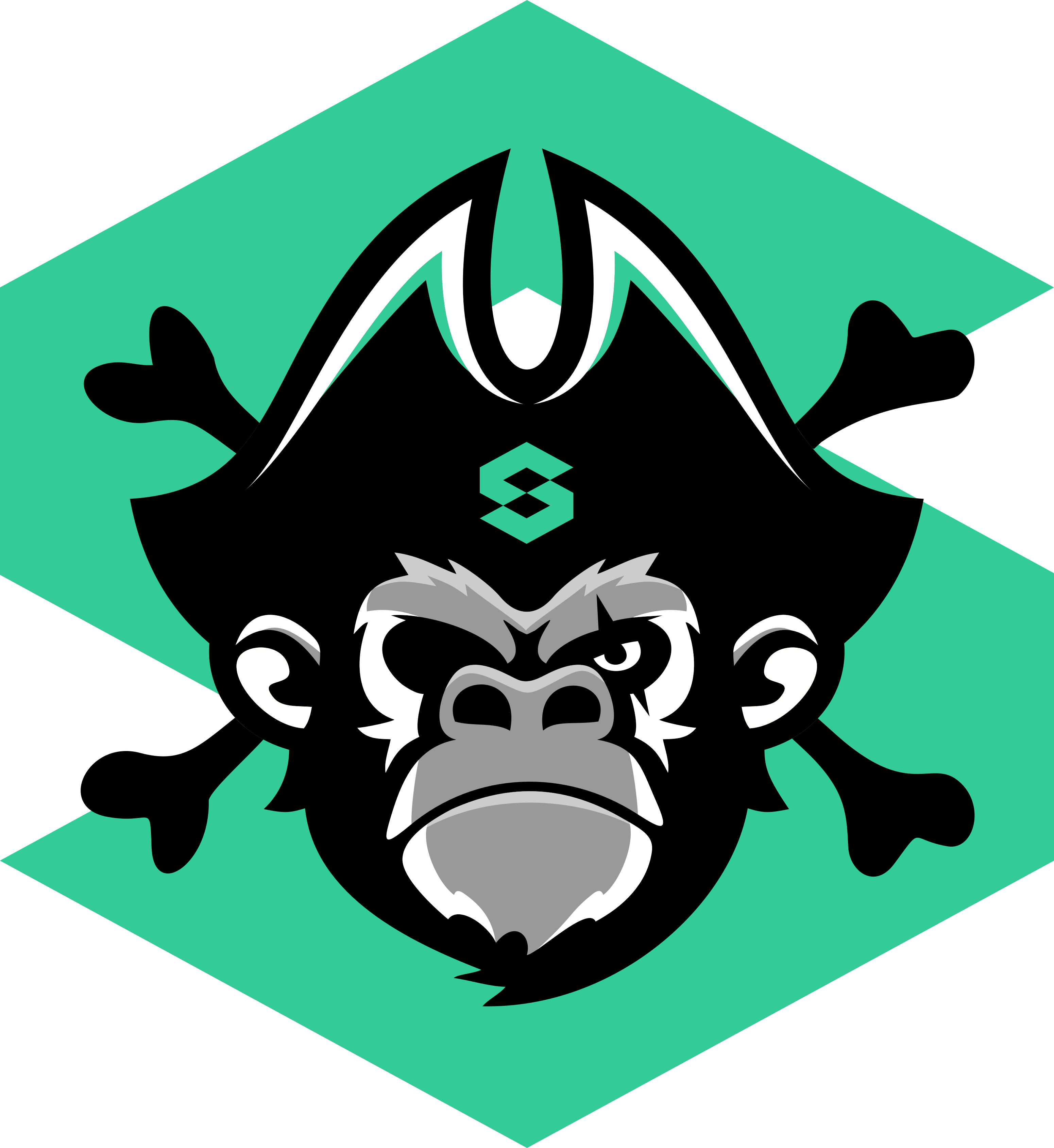 Monkey 3100×3375 614 Kb - Pirate Logo E Sports (3100x3375), Png Download