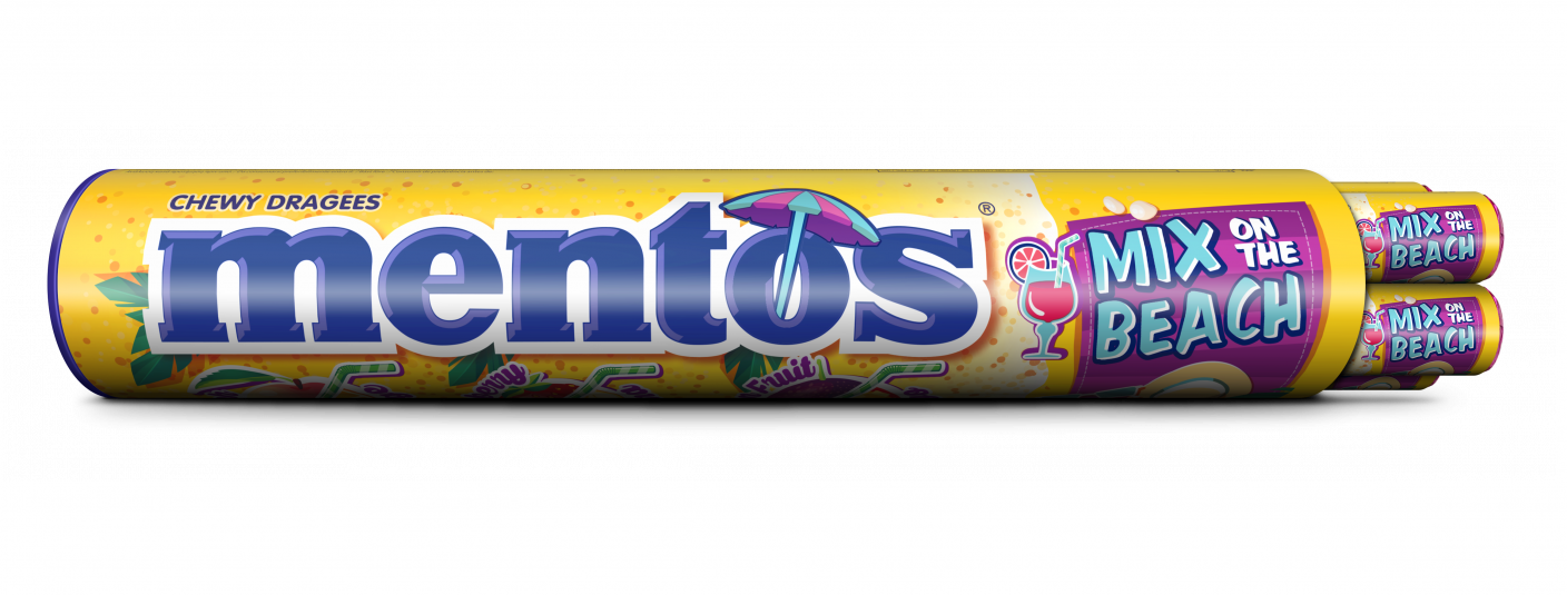 Mentos Jumboroll Mix On The Beach - Mentos (1408x535), Png Download