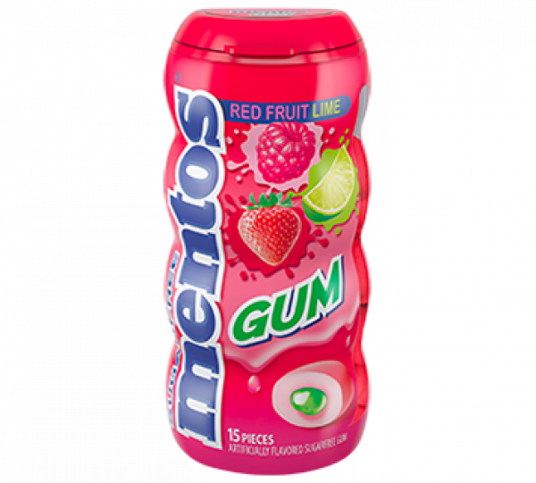 Mentos Gum Red Fruit Lime Flavor Buy It At Www - Mentos Gum Tropical (600x541), Png Download