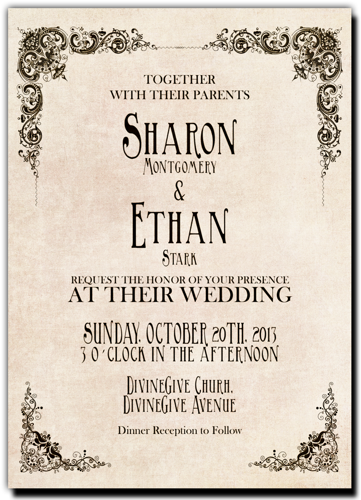Art Nouveau Wedding Invitation - Free Art Nouveau Wedding Invitation Templates (1000x1000), Png Download