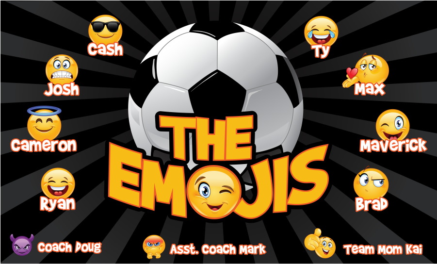 3'x5′ Vinyl Banner The Emojis - Futebol De Salão (900x900), Png Download