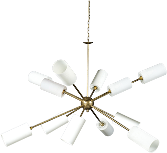 Chandelier Atomium, Large, 12 Bulbs - Chandelier (595x595), Png Download