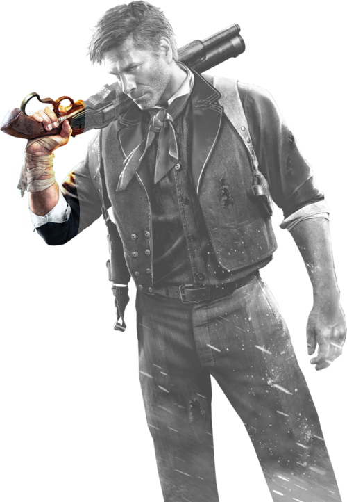 Attachment - Booker Bioshock (500x722), Png Download