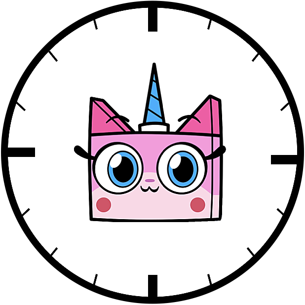 Clock Image11 - Draw Unikitty And Puppycorn (618x618), Png Download