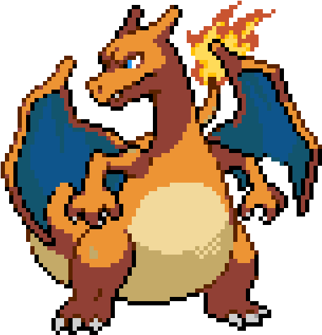 Random Image From User - Pokemon Charizard Pixel Art (600x600), Png Download