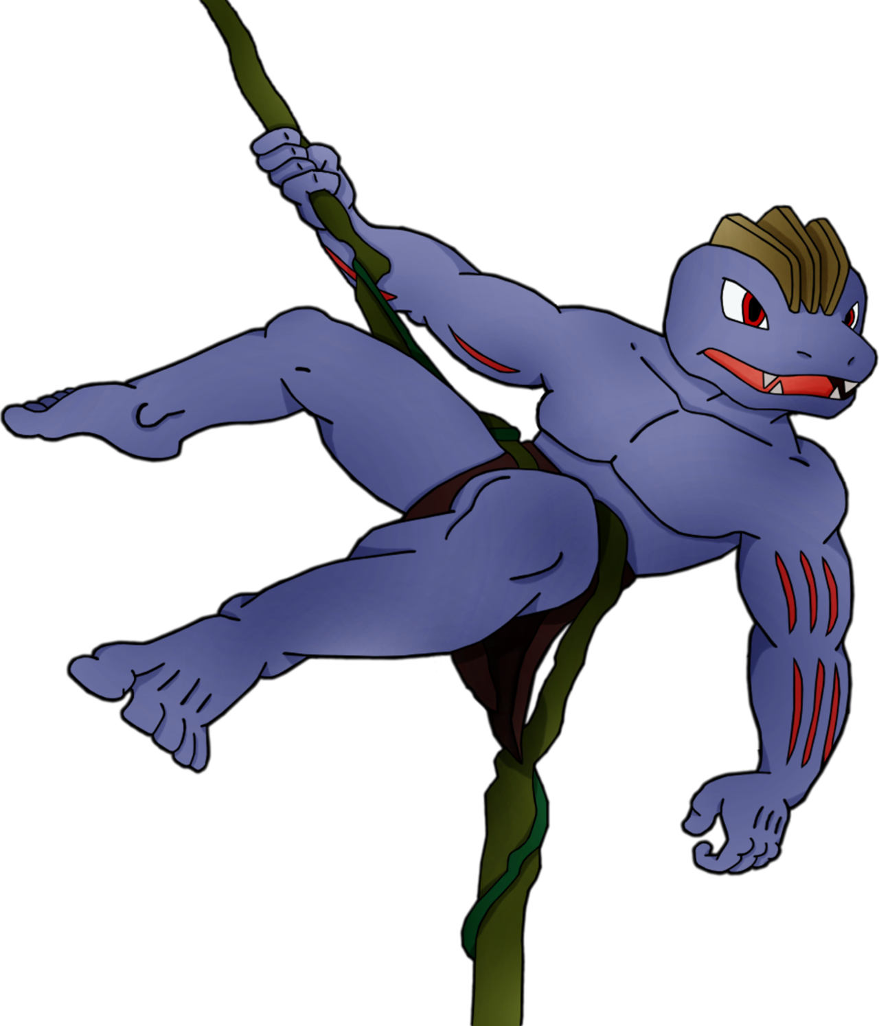 Machoke As Background By Pokemon Traceur On - Tarzan Pokemon (1280x1494), Png Download