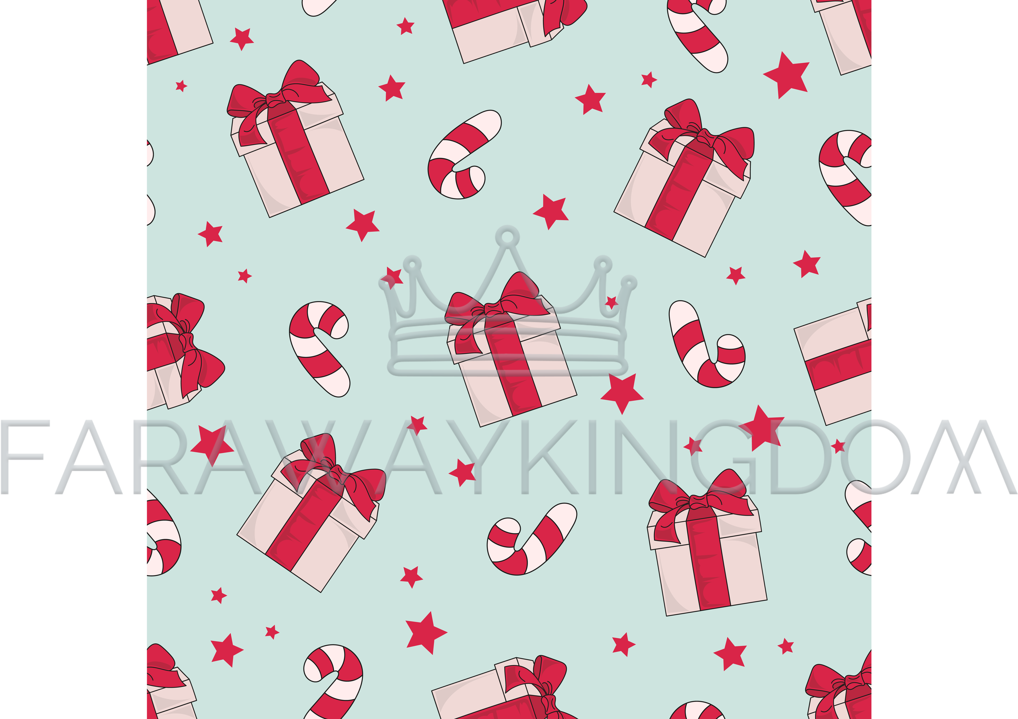 Christmas Gift Cartoon Seamless Pattern Vector Illustration - Christmas Day (3508x2480), Png Download