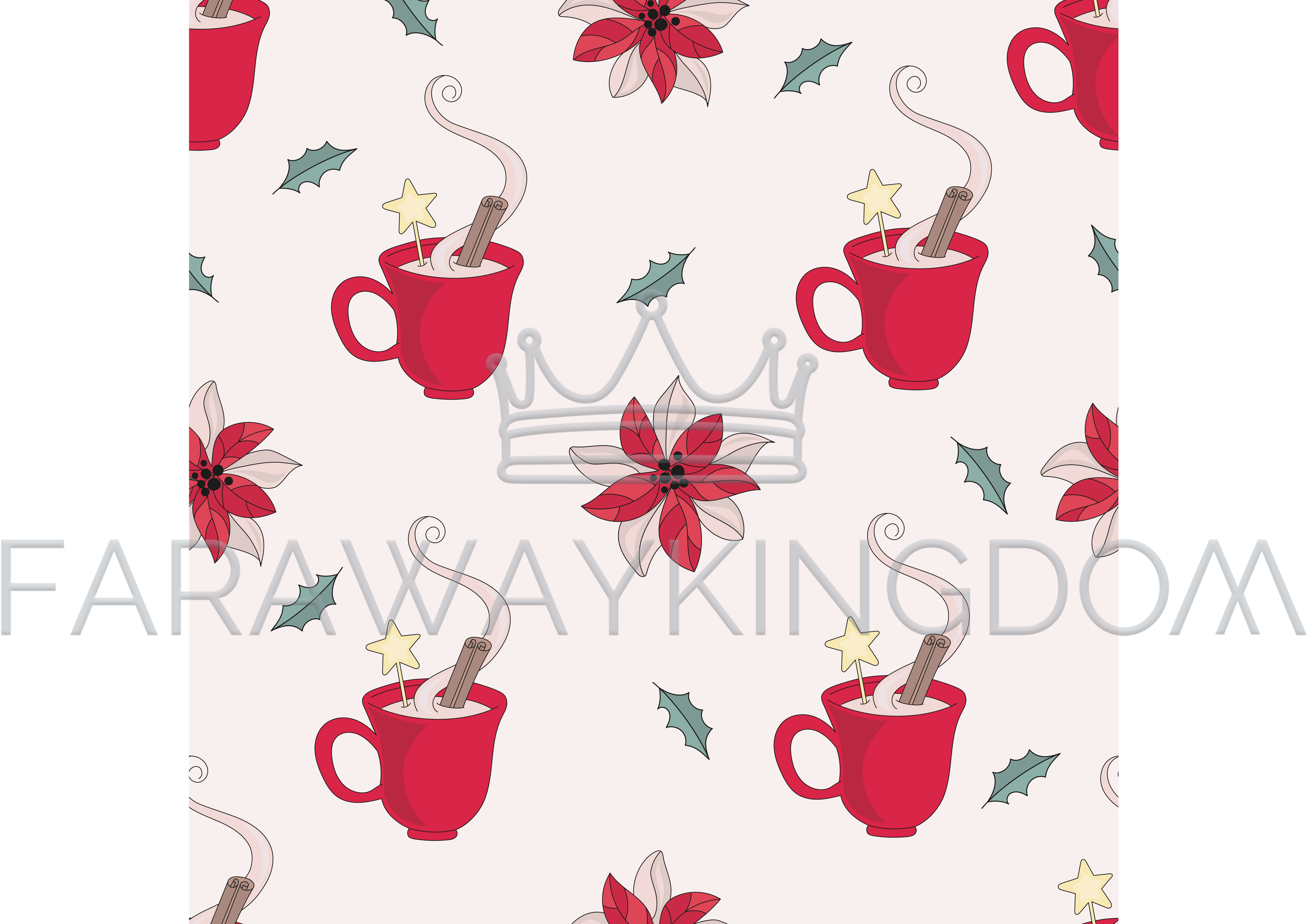 Christmas Mug New Year Seamless Pattern Vector Illustration - Cups Christmas Mugs Scrapbook Papers (3508x2480), Png Download