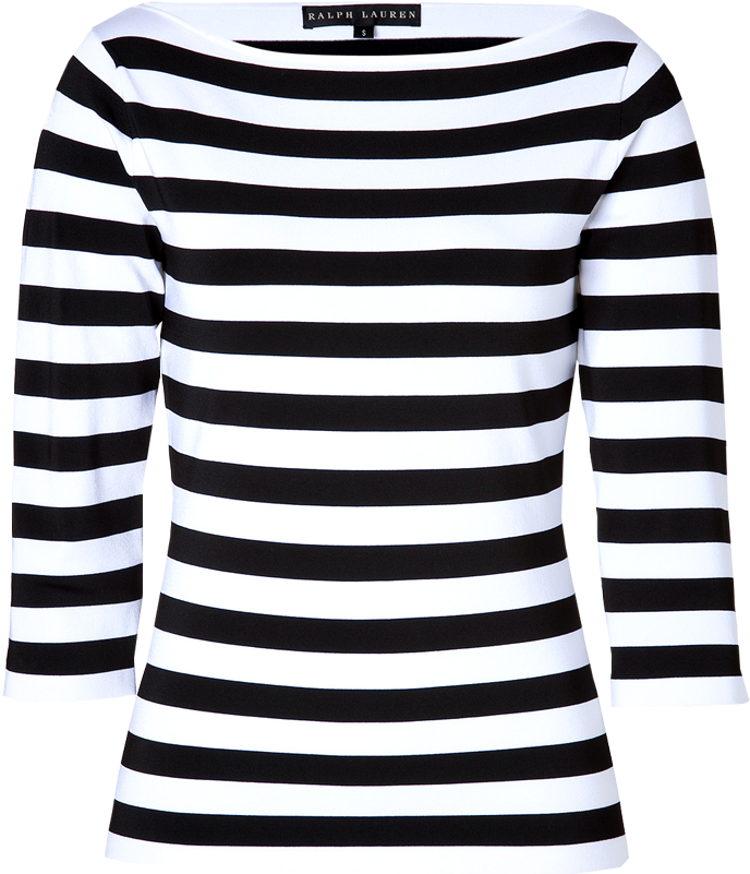 Ralph Lauren Black Label Black White Striped Boatneck - Addams Family Inspired Clothes (800x818), Png Download