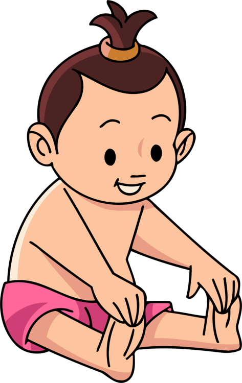Infant Child Toddler Public Domain Sitting - Gambar Kartun Bayi Duduk (473x750), Png Download