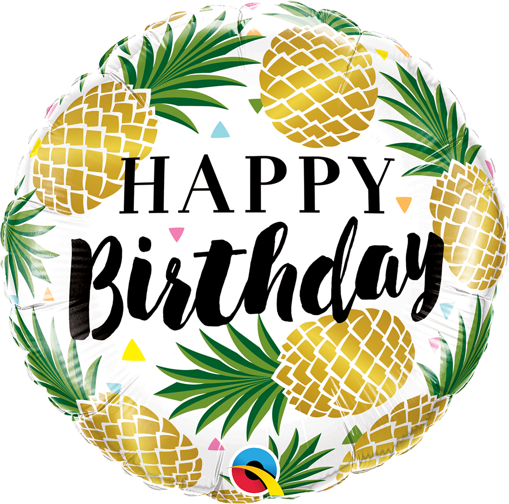 Birthday Golden Pineapple V=1508998953 - Hawaiian Theme Happy Birthday (1018x1007), Png Download