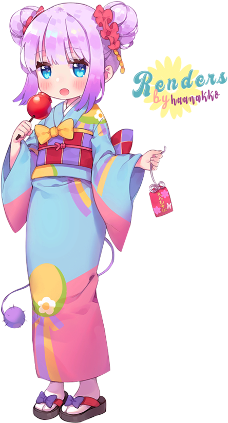 Kanna Chan In A Kimono (600x871), Png Download