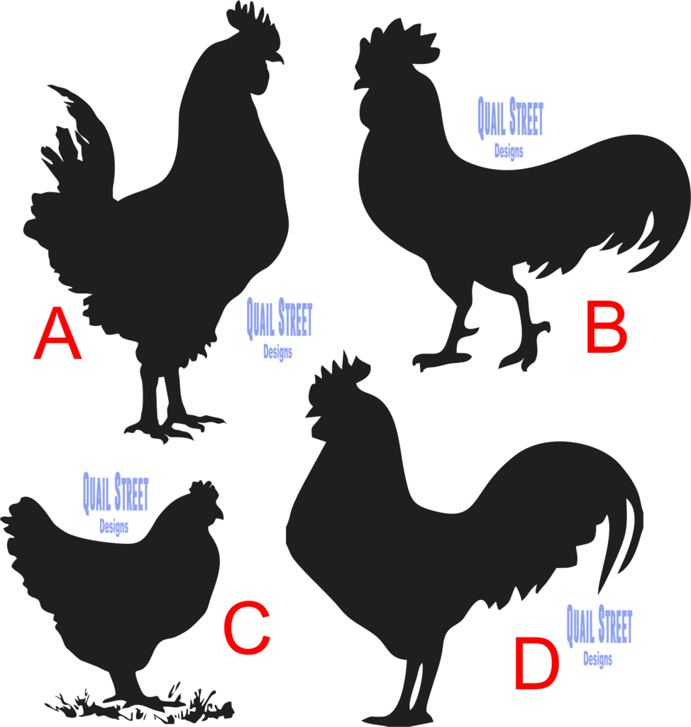 Chicken Rooster Vinyl Decal - Rooster Silhouette Clip Art Png (974x1024), Png Download