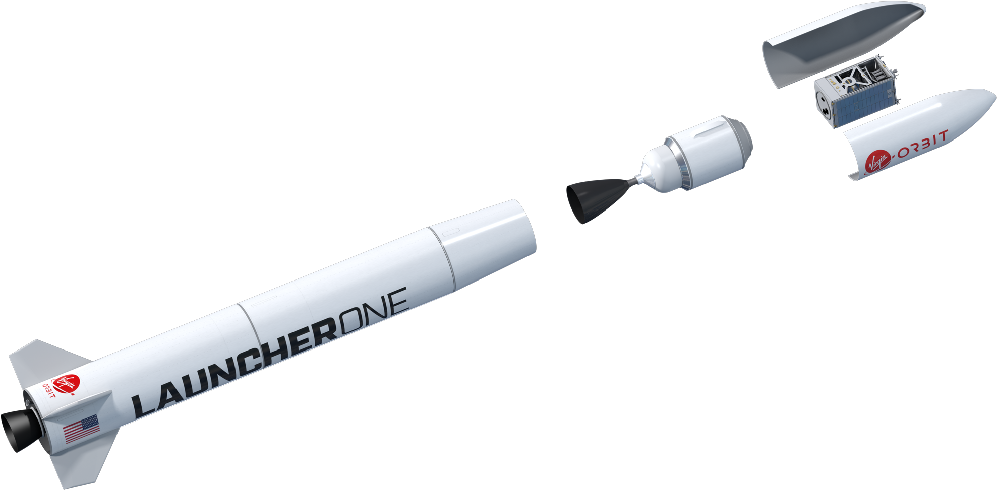 A Graphic Of The Launcherone Rocket - Virgin Orbit (2048x1152), Png Download