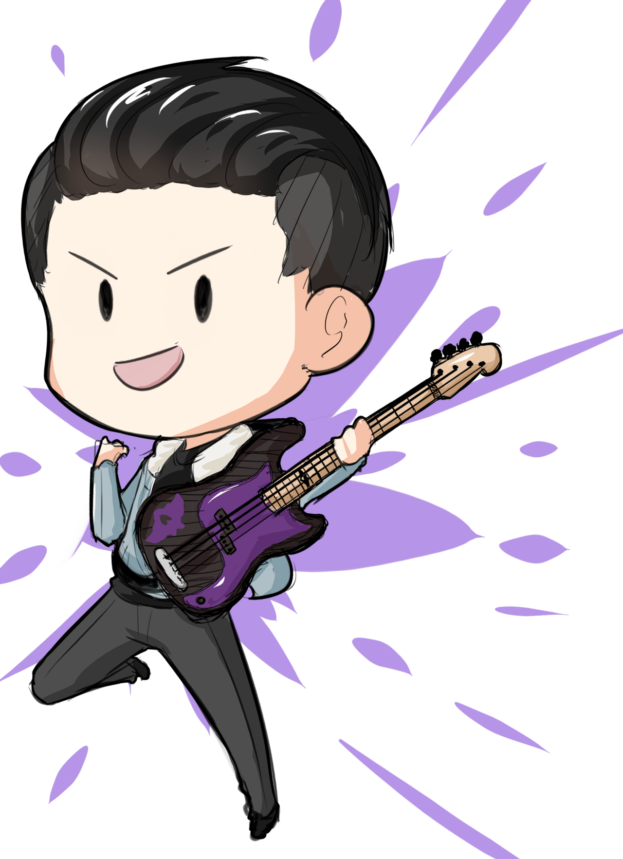 A Pete Wentz Fan Art In A Chibi Form Follow For More - Pete Wentz Chibi Mania (1280x1764), Png Download