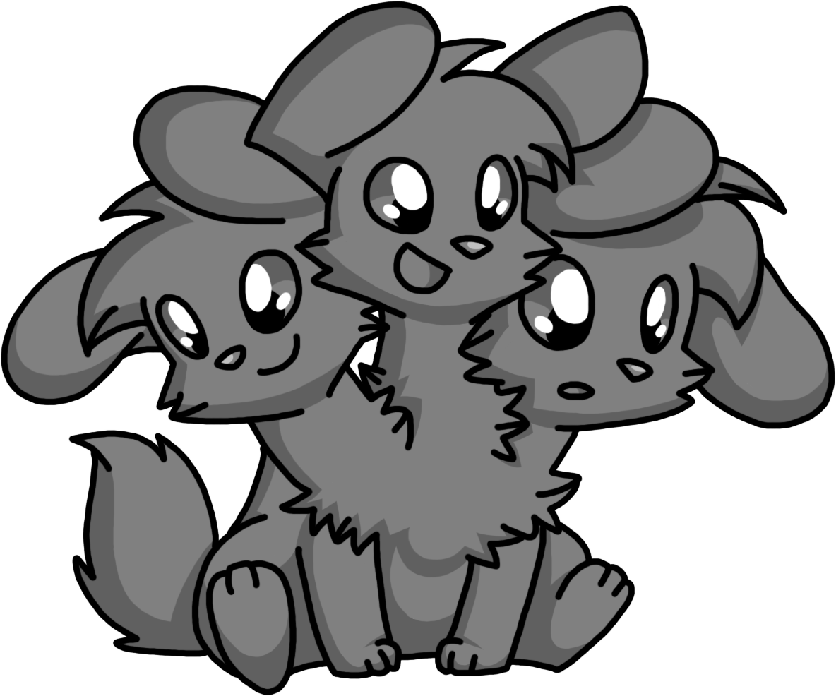 Dingo Clipart Drawing - Cute Cerberus Clip Art (1184x986), Png Download