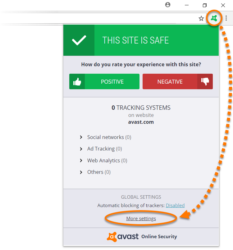 Click The Avast Online Security Icon In The Top-right - Avast Online Security (750x804), Png Download