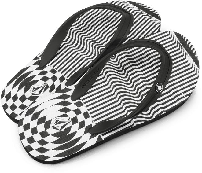 Volcom Rocker 2 Sndl Bigyth Black Stripe 35 Eu - Flip-flops (800x950), Png Download