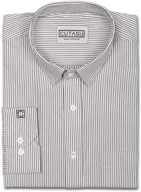 Black Pencil Stripes - Dress Shirt (650x650), Png Download