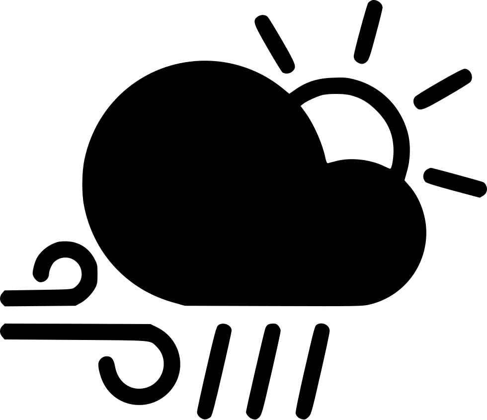 Day Wind Cloud Rain Sun Svg Png Icon Free Download - Cloud Sun Wind (980x845), Png Download