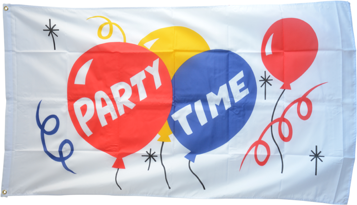 Party Time Flag - Party Time (1500x992), Png Download