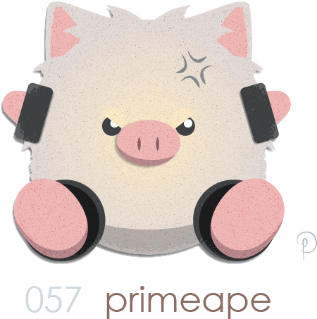 Primeape The Bound Pig Ape Pokemon - Domestic Pig (672x629), Png Download