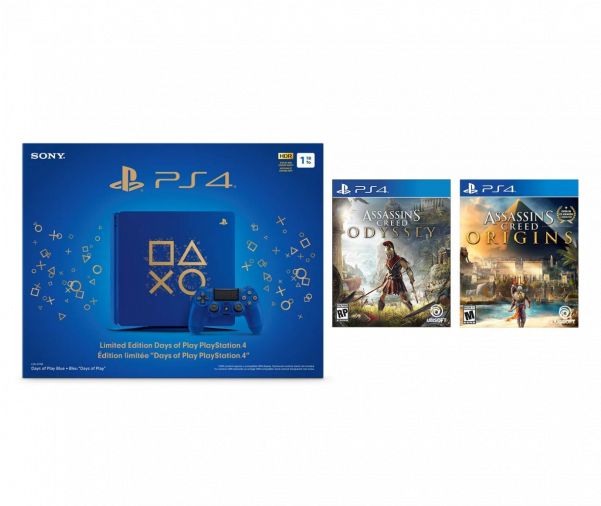 Playstation 4 Ac Odyssey And Origins Days Of Play Bundle - Ps4 Slim Limited Edition 1tb (600x600), Png Download