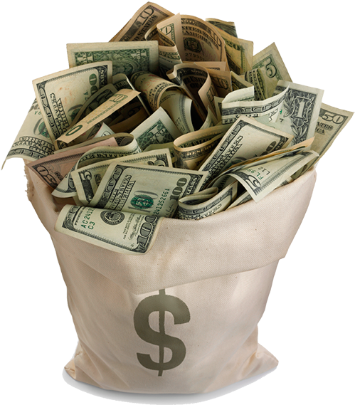Bag Of Money (600x671), Png Download